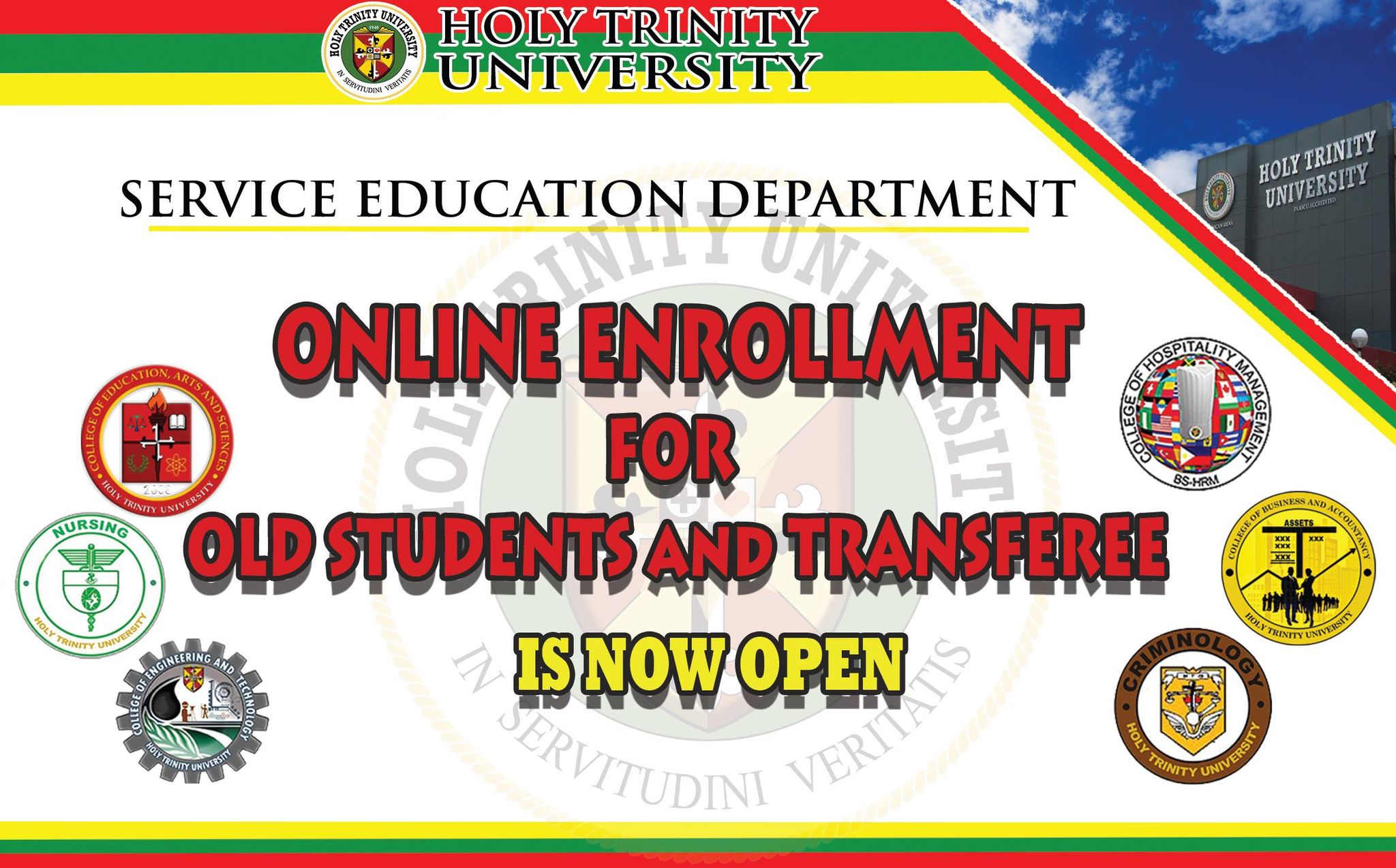 SERVICE EDUCATION DEPARTMENT OLD STUDENTS AND TRANSFEREES First Trimester Enrollment for S.Y. 2021-2022